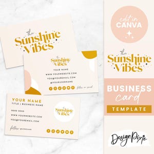 Modello di biglietto da visita - Design biglietto da visita Canva - Biglietto da visita Boho - Biglietto da visita modificabile - Blog Pixie per il branding di piccole imprese SV01