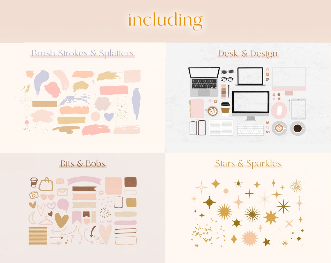 Canva Elements Aesthetic Graphics Canva Template Etsy