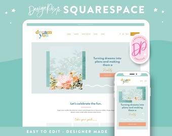 Blue Squarespace Website Template - Blog Business Website - Squarespace 7.1 Fluid Engine - Squarespace Template Coach - DY01 - Design Pixie