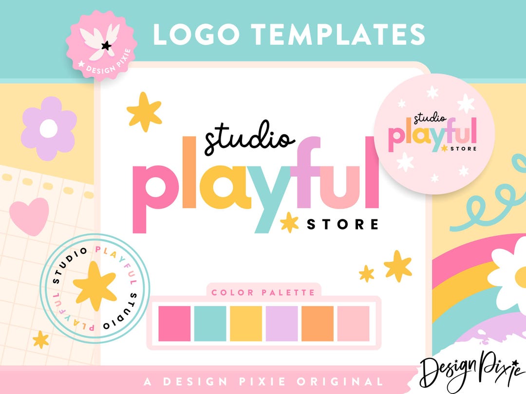 Playful Rainbow Logo Design Template Canva - Editable Logo Design - Logo  Design Canva - Rainbow Logo for Small Business - PF01 - Blog Pixie - Etsy, image size:1080x810