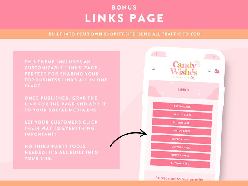 Pink Shopify Theme - Ecommerce Boutique - Pretty Shopify Website Template with Sparkles - Party Candle Shop Branding - CW01 - Design Pixie image 8