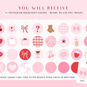 Girly pink highlight covers for Instagram