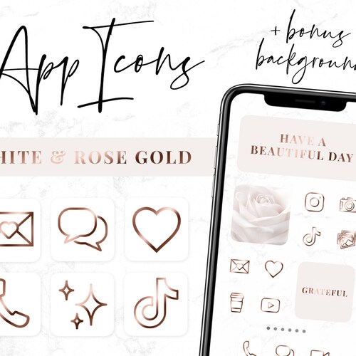 Rose Gold Glitter Aesthetic App Icons Widgets Iphone Apps - Etsy