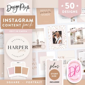 Neutrale Instagram-postsjablonen Canva - Boho Quotes Instagram - esthetische Instagram-sjabloon - minimalistische luxe business - HS01 Design Pixie