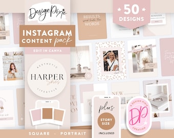 Modèles de publication Instagram neutres Canva - citations bohèmes Instagram - modèle Instagram esthétique - affaires de luxe minimaliste - HS01 Design Pixie