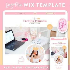 Wix Website Template - Creative Ecommerce - Online Store - Stickers Website - Bright Wix Blog Design - Wix Shop - Wix Themes - Blog Pixie