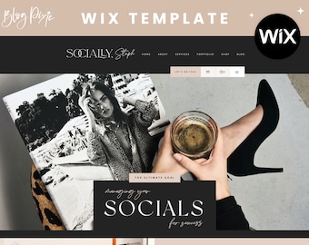 Wix Website Template - Social Media Manager - Website Design - Creative Wix Layout - Ecommerce Blog - Wix Shop - Wix Theme LE01 Blog Pixie