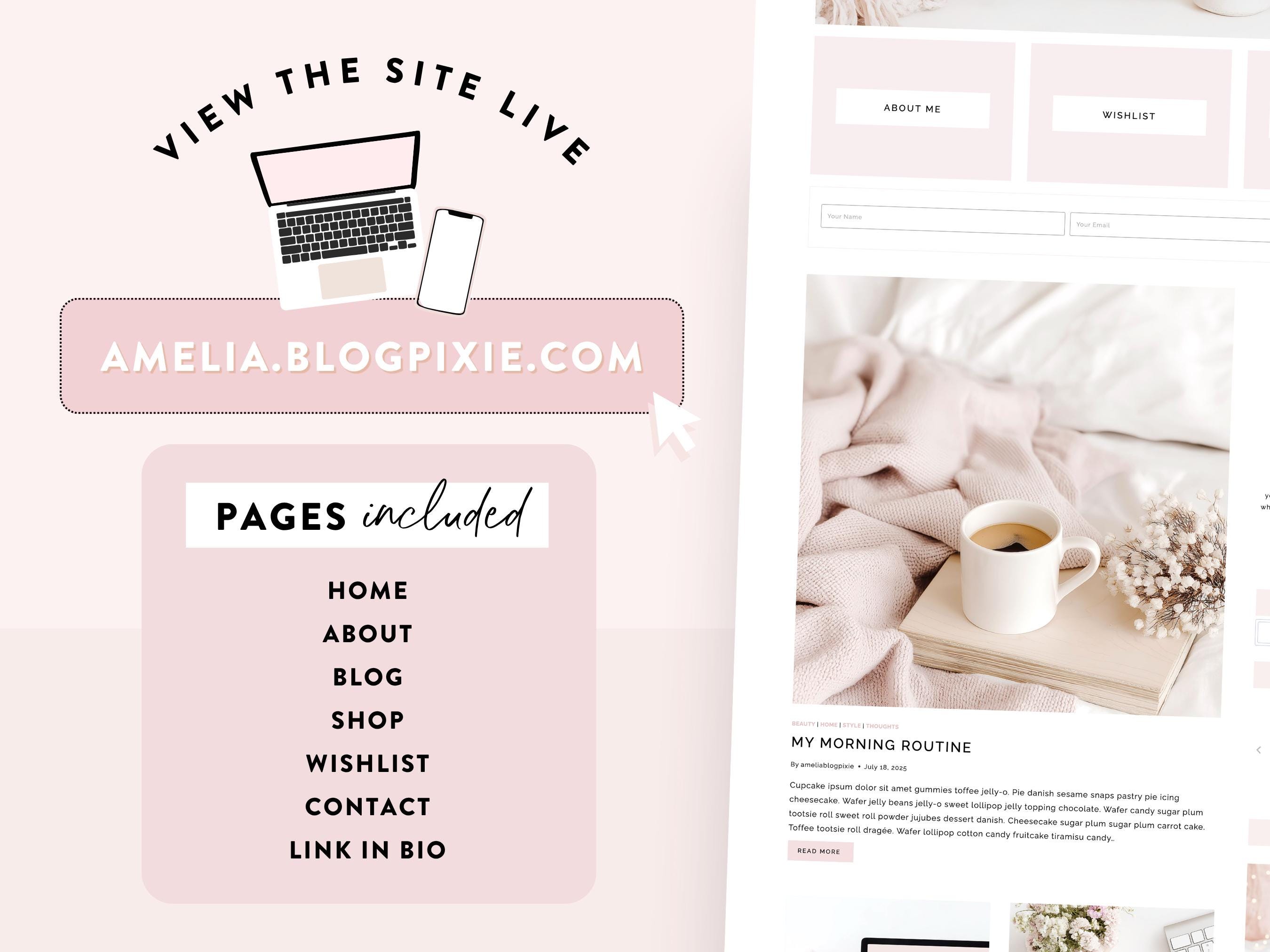 Pink Wordpress Blog Theme - Amelia May Website - Kadence Template Shop ...
