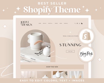 Shopify Theme Aesthetic Design - Neutral Boho Shopify Store - Shopify 2.0 Website Design - Minimalist Design - Ecommerce Business Blog Pixie