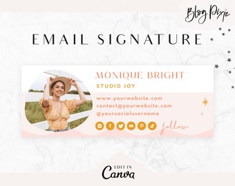 Email Signature Template Canva - Business Email Design - Gmail - Outlook - Blog Email - Small Business Email Signature - Blog Pixie