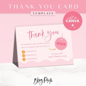 Dankeskarten Vorlage Canva - Dankeschön Bestellkarte - Small Business Branding - Dankeskarten - Knallbunt Marke - CW01 - Blog Pixie
