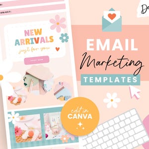 Szablony marketingu e-mailowego Canva - Szablon newslettera - Projekt listy mailingowej - Shopify Mailchimp E-maile - Flodesk Marketing - SS01 Blog Pixie