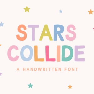 Fonts For Lettering - Font for Cricut - Handwriting Fonts - Cute Fonts for Procreate - iPad Font - Stars Collide Font - LV01 Blog Pixie