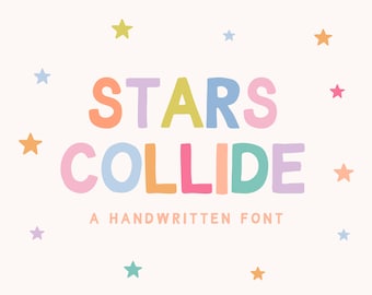 Fonts For Lettering - Font for Cricut - Handwriting Fonts - Cute Fonts for Procreate - iPad Font - Stars Collide Font - LV01 Blog Pixie