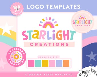 Fun Colors Logo Design Template Canva - Editable Logo in Playful Font - Daycare Kids Logo - Rainbow Logo Branding - Design Pixie
