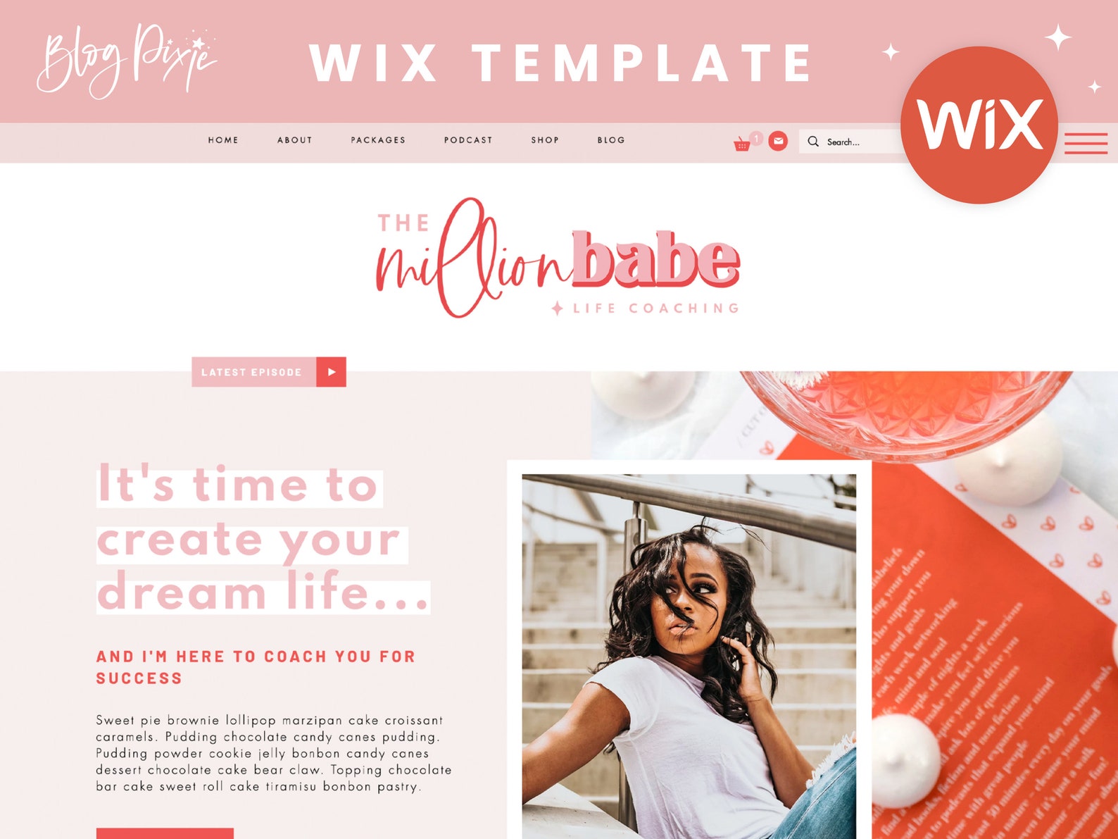 Wix Website Template Coach Podcast Web Design Creative Wix Etsy