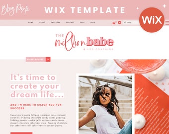 Wix Website Template - Coach Podcast Web Design - Creative Wix Layout - Wix Web Design - Wix Shop - Wix Themes - Ecommerce - MB01 Blog Pixie