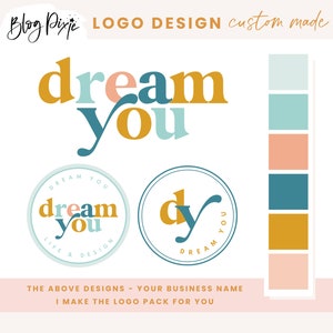 Diseño de logotipo - Logotipo colorido - Logotipo de pequeña empresa - Logotipos modernos brillantes - Logotipo de podcast de entrenador - Kit de marca - Logotipo retro - DY01 - Blog Pixie