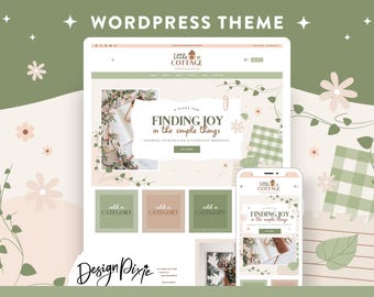 Cottagecore Wordpress Theme - Kadence Template - For Bloggers, Craft, Author, Small Business - Blog Layout - CG01 Design Pixie
