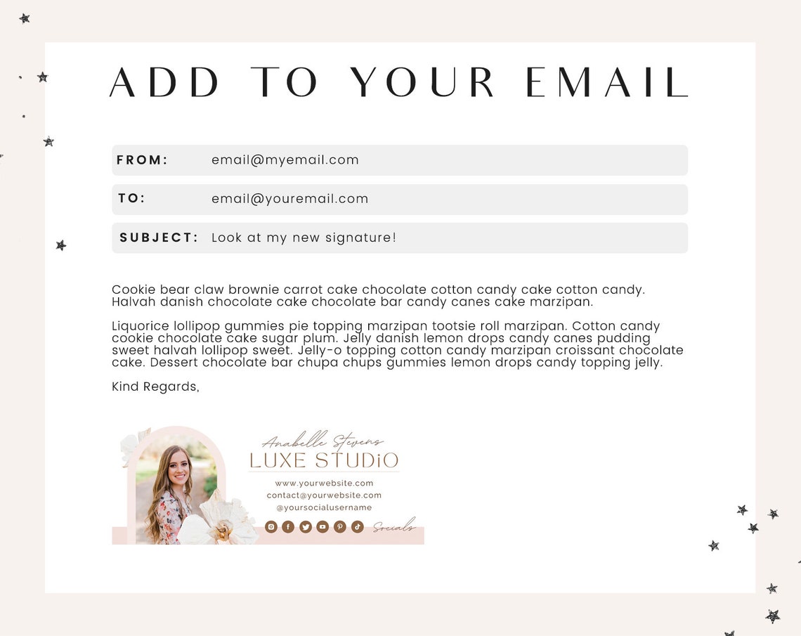 Email Signature Template Canva Pretty Gmail Signature Design Etsy 