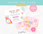 Rainbow Thank You Card Template Canva - Rainbow Branding - Canva Order Card - Small Business Branding - Thank You Cards - PF01 - Blog Pixie