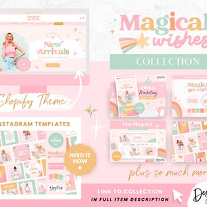 Etsy Shop Kit Pink Rainbow - Etsy Banner Templates Canva - Etsy Store Listing Design - Etsy Branding Editable Mockup Bundle MW01 Blog Pixie image 8