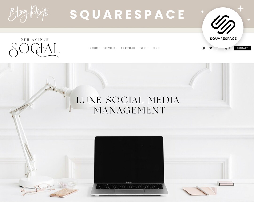 Squarespace Website Template Social Media Manager Website Design ...
