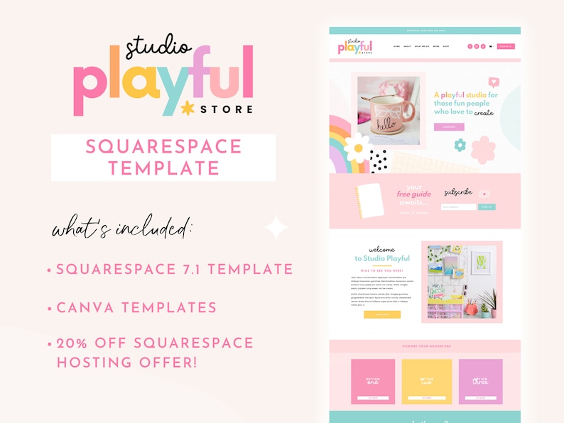 Playful Squarespace Template by Blog Pixie