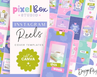 Instagram Reel Templates Canva - Animierte Tiktok Video Covers - Pastel Rainbow Branding - PB1 Design Pixie
