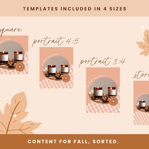 Modèles Instagram automne Canva - Idées d'articles Instagram automne - Modèles de publications Instagram pour l'automne - Ensemble Instagram Halloween Pixie image 6
