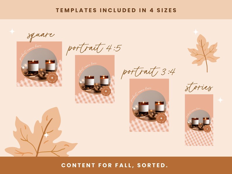 Modèles Instagram automne Canva - Idées d'articles Instagram automne - Modèles de publications Instagram pour l'automne - Ensemble Instagram Halloween Pixie image 6