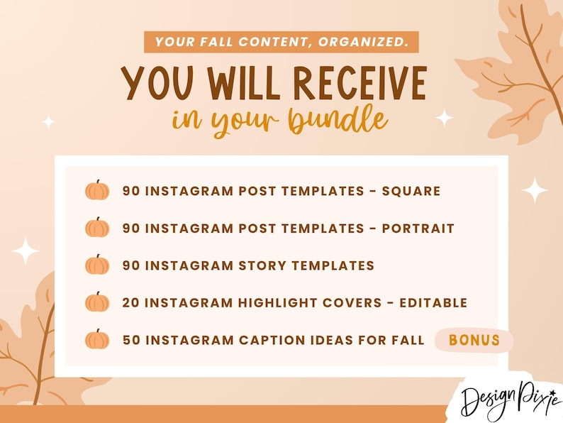 Modèles Instagram automne Canva - Idées d'articles Instagram automne - Modèles de publications Instagram pour l'automne - Ensemble Instagram Halloween Pixie image 2