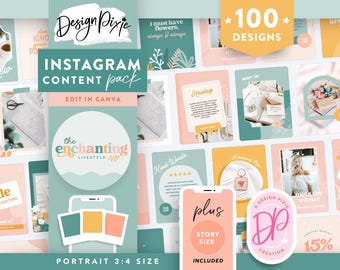 Enchanting Instagram Templates Canva - Creative Instagram Designs for Posts and Stories - EN01 Design Pixie
