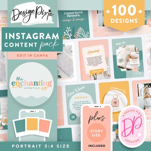 Enchanting Instagram Templates Canva - Creative Instagram Designs for Posts and Stories - EN01 Design Pixie
