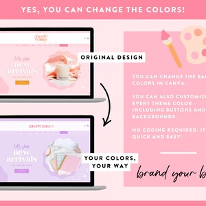Pink Shopify Theme - Ecommerce Boutique - Pretty Shopify Website Template with Sparkles - Party Candle Shop Branding - CW01 - Design Pixie image 7