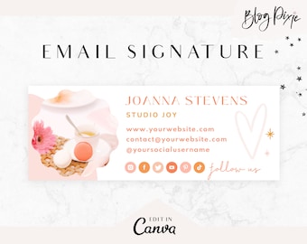 Email Signature Template Canva - Business Email Design - Gmail - Outlook - Blog Email - Small Business branding - Blog Pixie