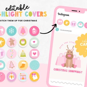 Rainbow Christmas Instagram highlight covers editable