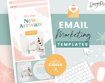 Email Marketing Templates Canva - Newsletter Template - Mailing List Design - Mailchimp - Klaviyo - Rainbow Branding - EN01 Blog Pixie