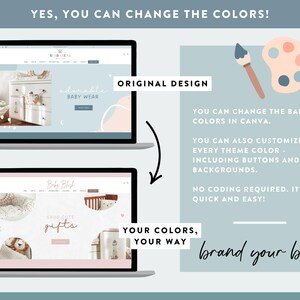 Shopify Theme for Kids Baby Boutique - Shopify Website Template - Blue Canva Banners - Online Boutique - BR01 - Design Pixie image 7