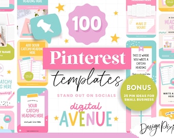 Pinterest Templates for Selling Digital Products - Canva Pinterest Pin Templates Bundle - Idea Pins - Blog Post Ideas - DA01 Design Pixie