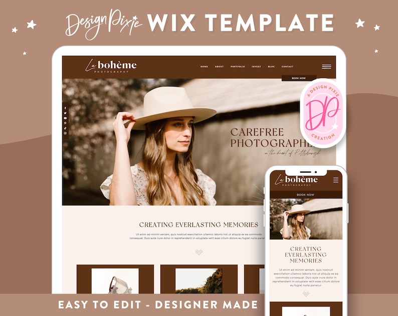 Wix website template photography