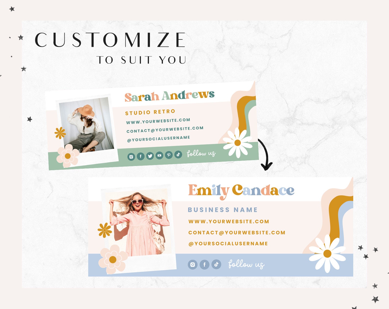 Retro Email Signature Template Canva - Business Email Signature Design ...