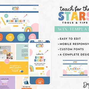 Websitesjabloon docent Wix - regenboogkleurig kleurrijk Wix websiteontwerp - websitesjabloon onderwijs - Wix blogthema klaslokaal - TC01 Blog Pixie afbeelding 3