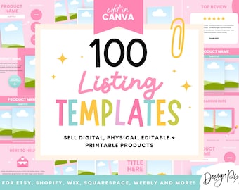 Etsy Listing Mockup Templates - Canva Listing Designs - Online Store Marketing - Etsy Mockups - Ecommerce Image Templates - PF01 Blog Pixie