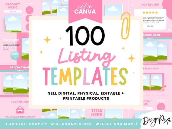Etsy Listing Mockup Templates - Canva Listing Designs - Online Store Marketing - Etsy Mockups - Ecommerce Image Templates - PF01 Blog Pixie