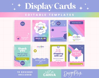 Schmuckkarten - Bunte Display-Kartenvorlagen - Schmuckkarten - Dankeskartenvorlage - Produktrücken - PB1 Design Pixie