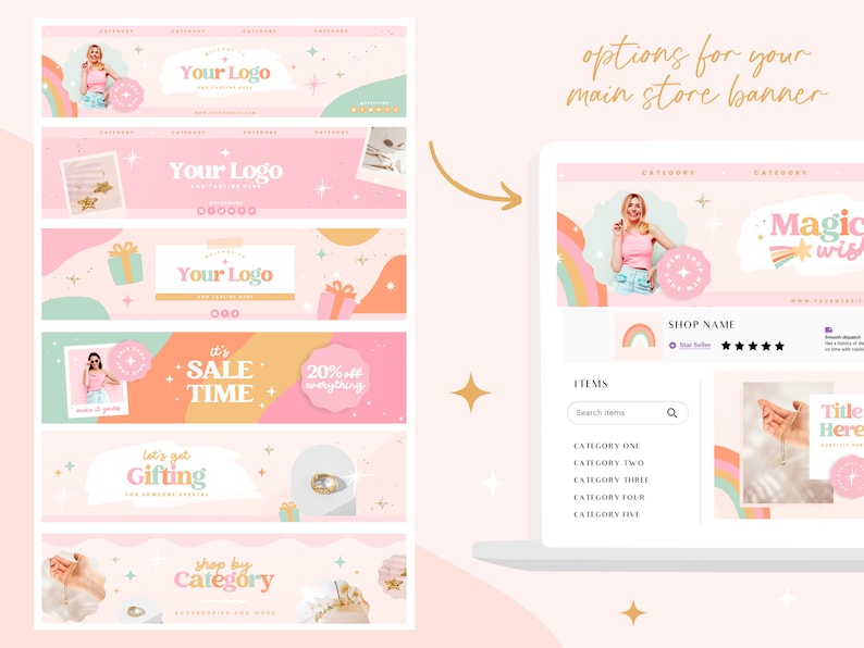 Etsy shop kit Etsy branding bundle Etsy banner templates image 3