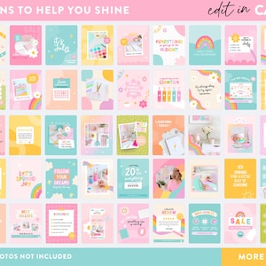 rainbow instagram feed inspiration with cute graphics and creative fonts