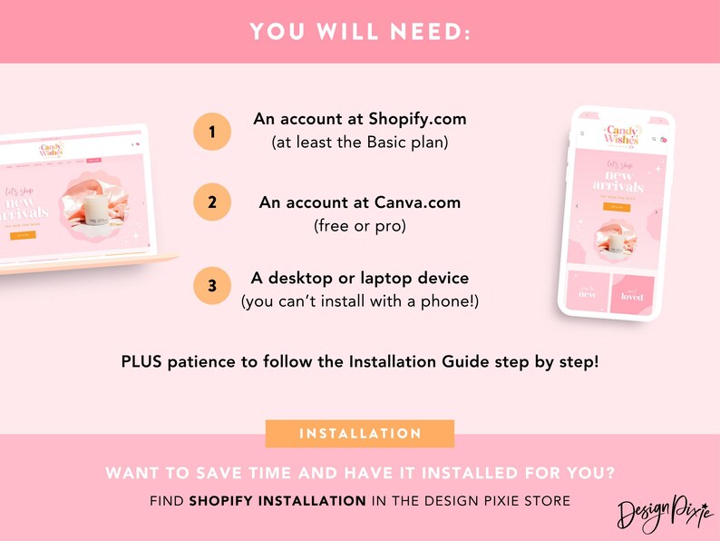 Pink Shopify Theme - Ecommerce Boutique - Pretty Shopify Website Template with Sparkles - Party Candle Shop Branding - CW01 - Design Pixie image 9