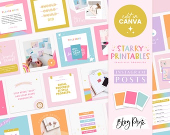 Instagram Post Templates Rainbow - Instagram Templates Canva - Quotes for Instagram Bundle - Colorful Branding - SP01 - Blog Pixie